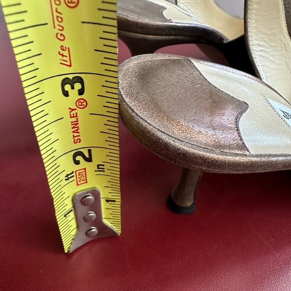Size 37 1/2 Jimmy Choo Bronze Slingbacks with Point Toe and Bow. - Picture 10 of 10